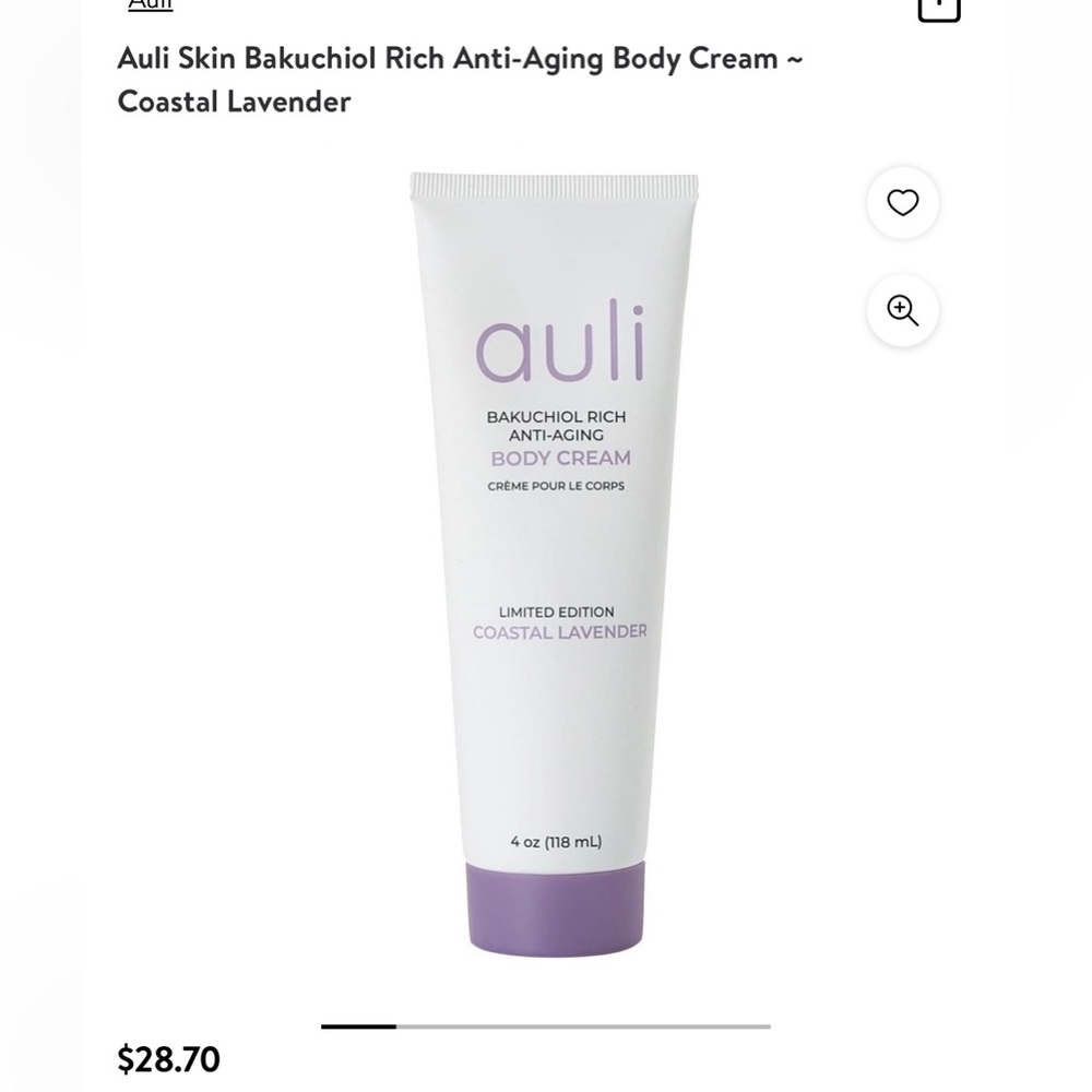2 BN Auli Lavender & Original w Bakuchiol Anti-Aging Body Cream 4oz each